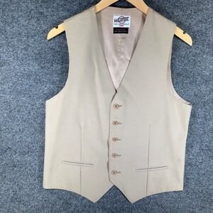 Levi's Panatela Wildfire Suit Vest‎ Men M Tan Beige 5-Button Western Vintage 80s